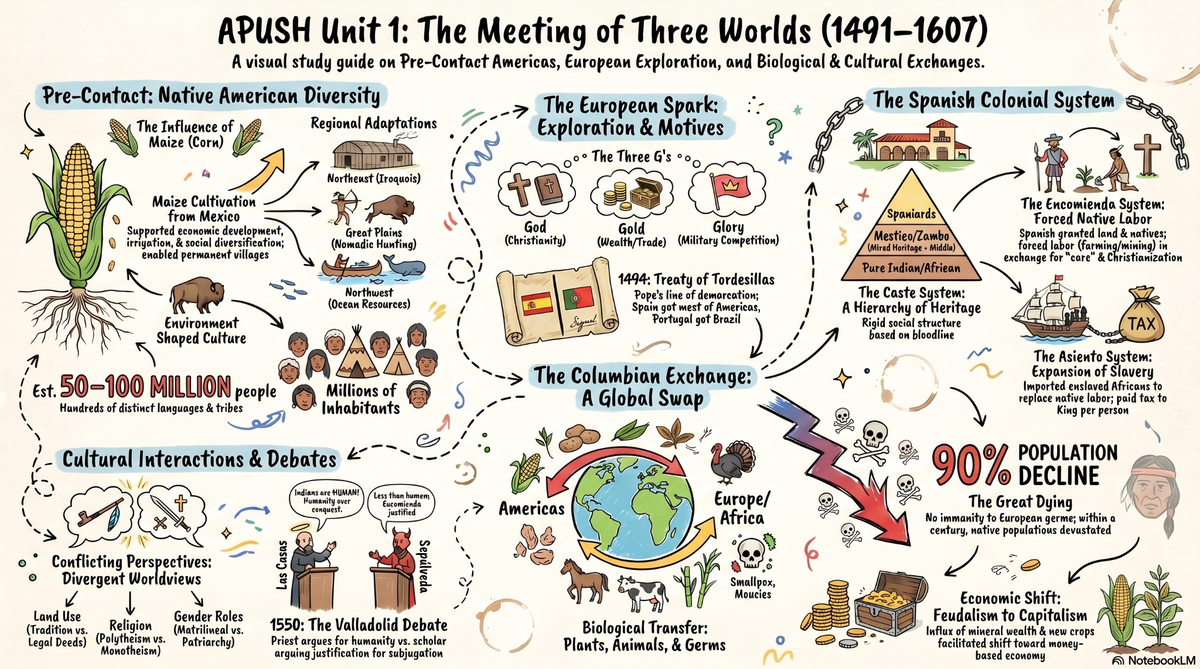 Unit 1: Period 1: Contact & Colonization (1491–1607) infographic