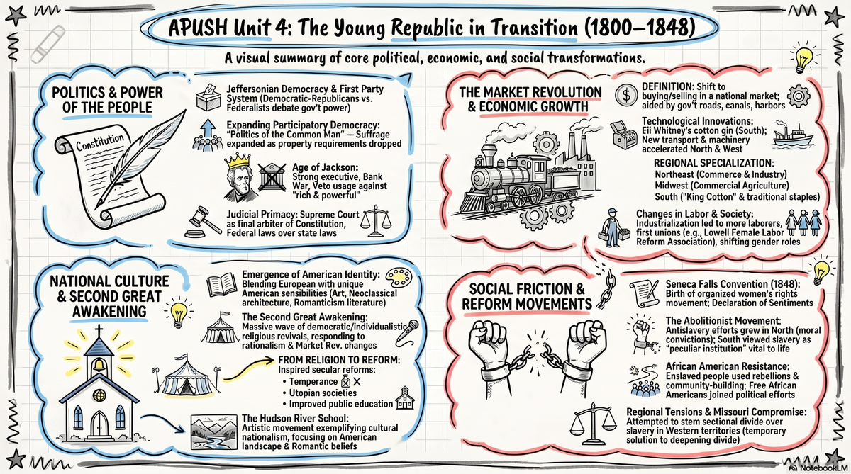 Unit 4: Period 4: Expansion & Reform (1800–1848) infographic