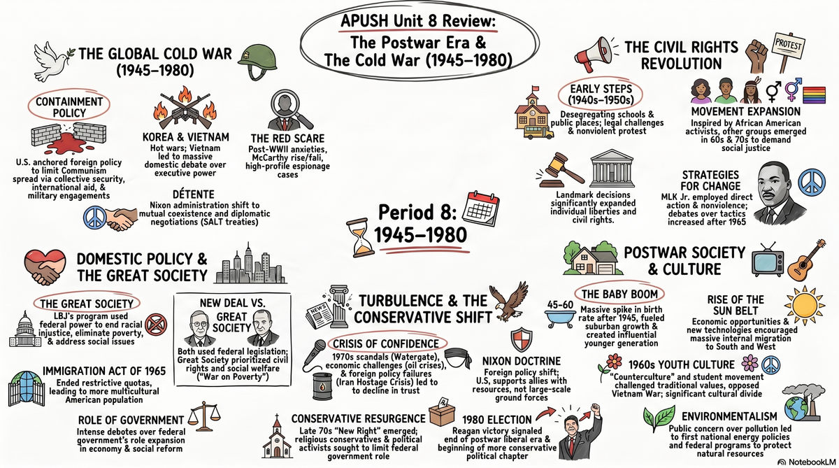 Unit 8: Period 8: The Cold War & Civil Rights (1945–1980) infographic