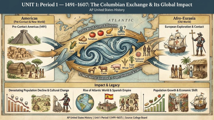 AP US History Unit 1 visual review slide 1