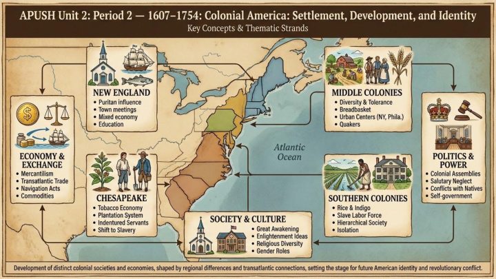 AP US History Unit 2 visual review slide 1