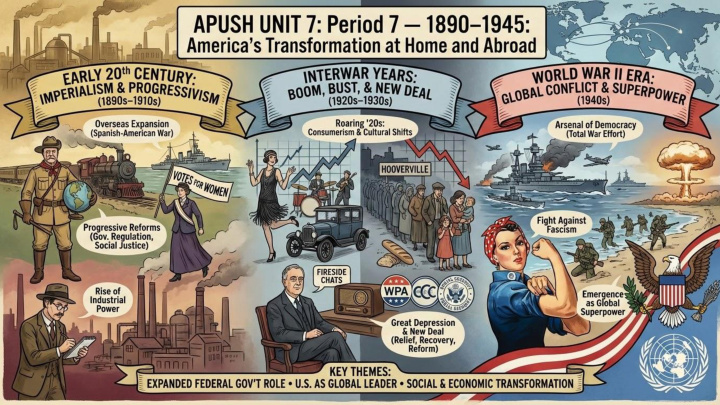 AP US History Unit 7 visual review slide 1