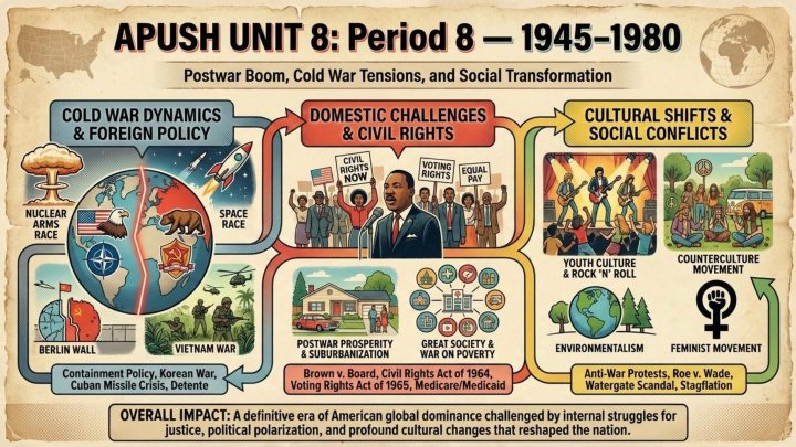 AP US History Unit 8 visual review slide 1